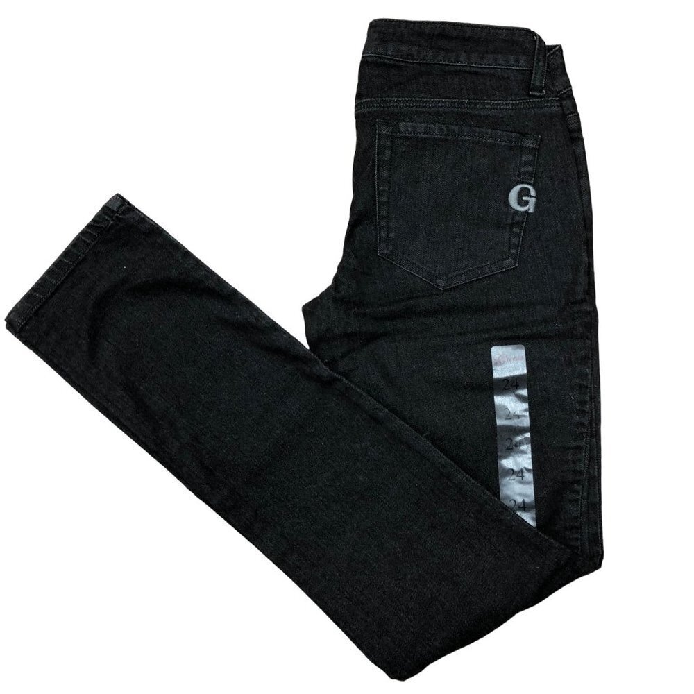 GUESS‎ SARAH FIT LOW WAIST SKINNY BLACK JEANS 24 NEW WITH TAG